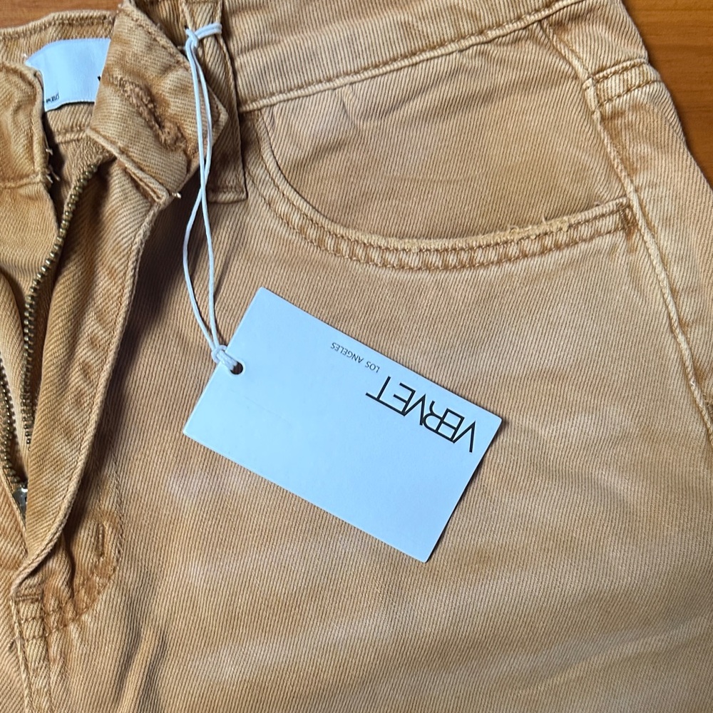 Distressed Tan Flare Jeans - Picture 4 of 4